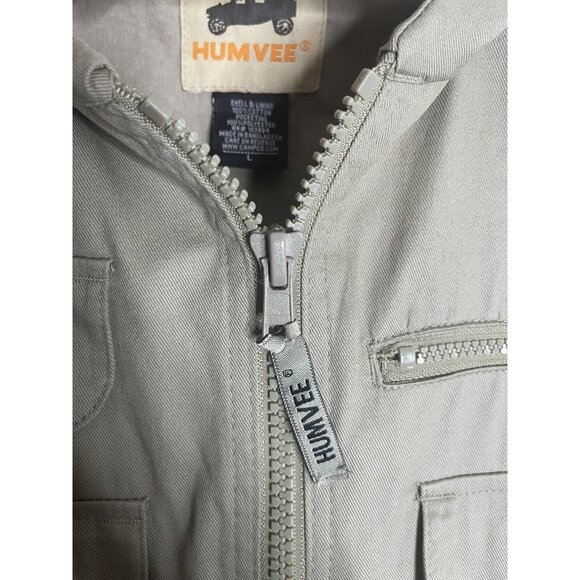 HUMVEE Vest Mens Large Khaki Back Pocket Hunting Photography Fishing Cargo Tan - Picture 4 of 11